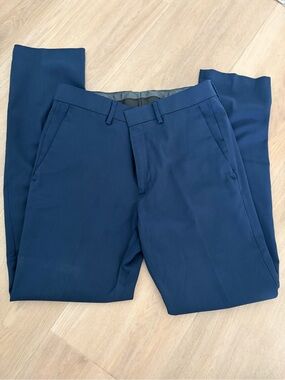 Reaction Kenneth Cole Men's Navy Dress Pants - Flat Front